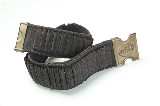 Appraisal: WEBBED CARTRIDGE BELT Anson Mills Worcester Massachusetts patented caliber forty-five