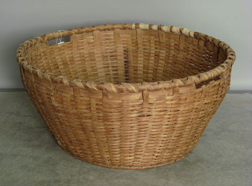 Appraisal: Massive splint oak basket th c h w