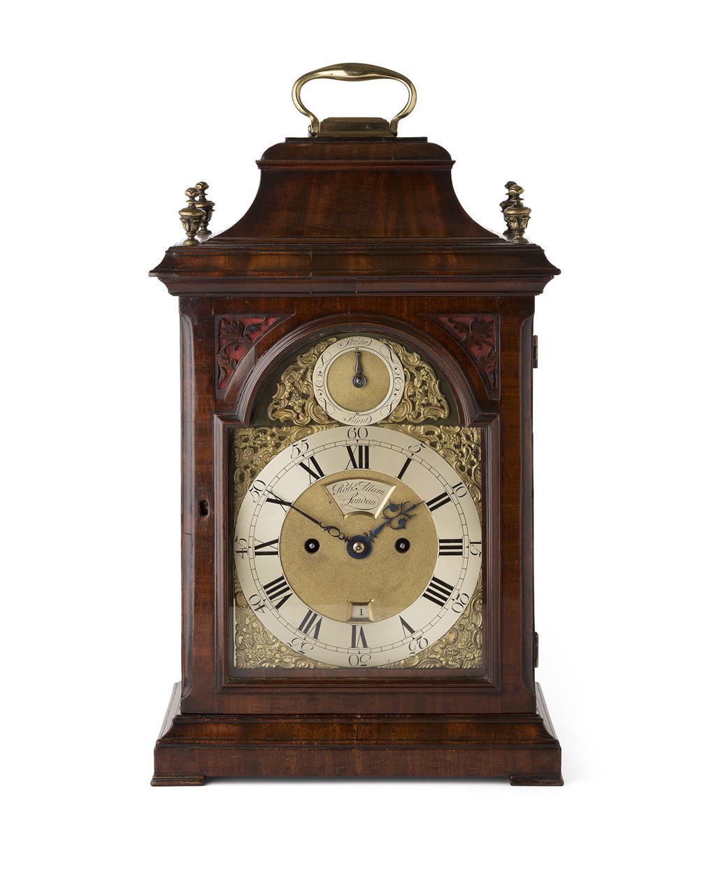 Appraisal: GEORGE III MAHOGANY STRIKING BRACKET CLOCK BY ROBERT ALLAM LONDON