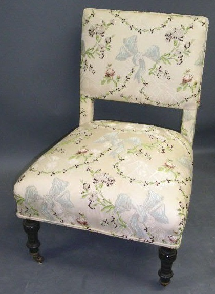 Appraisal: Victorian upholstered slipper chair c h x w x d