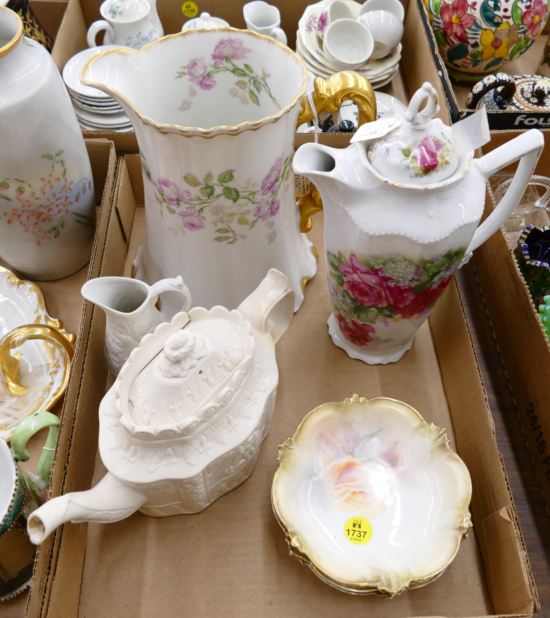 Appraisal: Box Haviland Pitcher and RS Prussia Plates