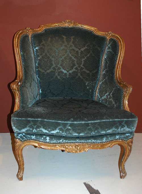 Appraisal: WING BACK CHAIR Louis XV Paris th century Shaped beech