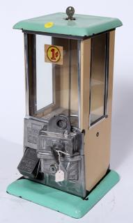 Appraisal: Master cent gum machine porcelain top and base x Master