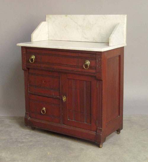 Appraisal: Victorian marble top commode th c h w