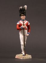 Appraisal: Dresden Grenadien Guard Figure Dresden porcelain figural of a rd