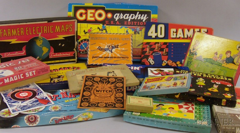 Appraisal: Approximately Seventeen Assorted Mid- th Century Games and Toys including