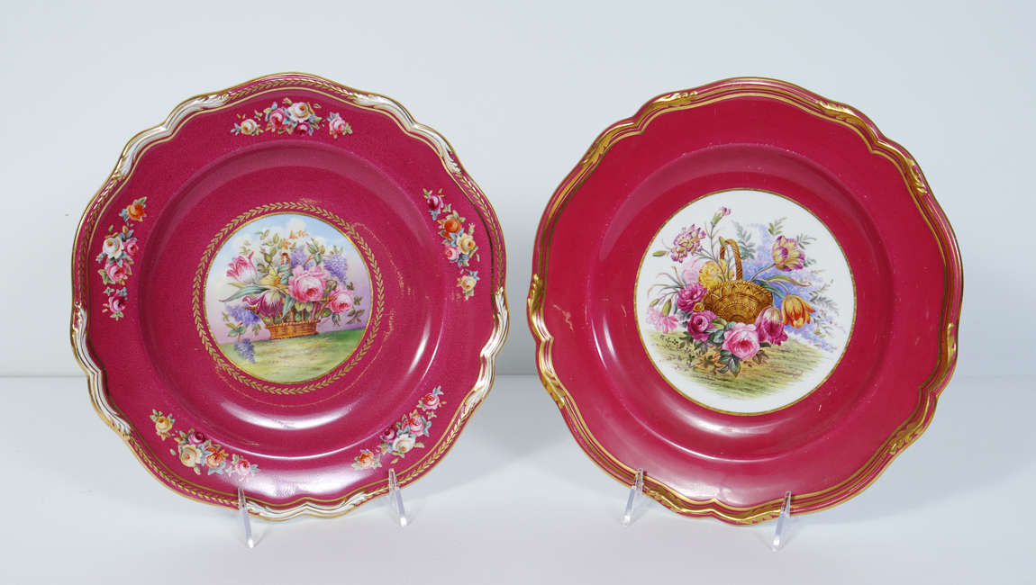 Appraisal: SPODE COPELAND CHINA SERVICE PLATES '' dia Floral decorated rim