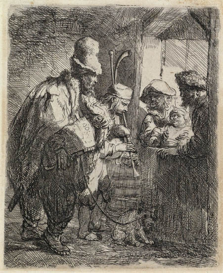 Appraisal: REMBRANDT VAN RIJN The Strolling Musicians Etching circa x mm