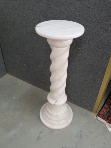 Appraisal: Carved Marble Pedestal twist column tall