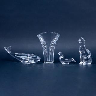 Appraisal: Collection of Four Baccarat Crystal Tableware Includes whale turtle dove