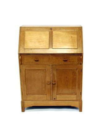 Appraisal: An oak bureau by Fred P Gardiner stamped mark to