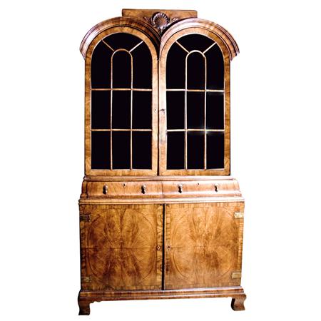 Appraisal: George I Style Walnut Bookcase Cabinet Estimate -