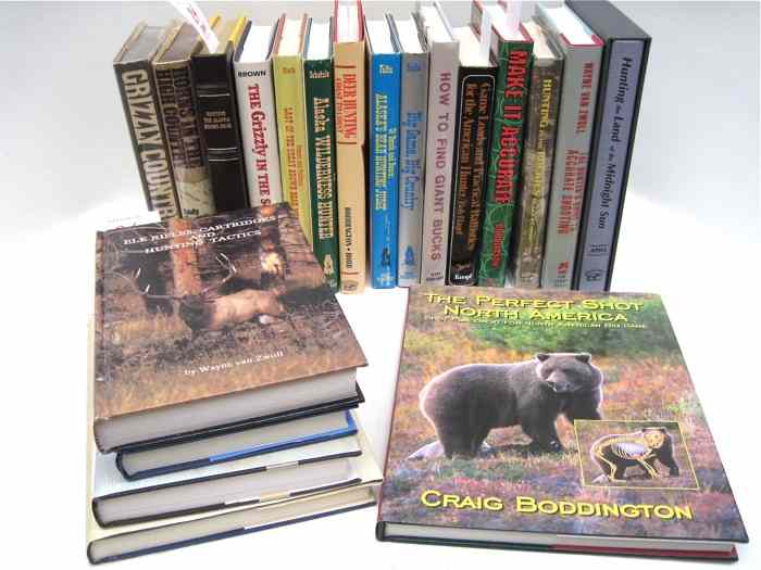 Appraisal: A SHELF OF TWENTY COLLECTIBLE BOOKS about hunting most in