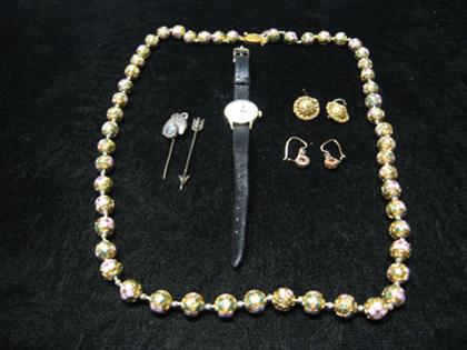 Appraisal: Group of assorted jewelry Consisting of one strand of cloisonne