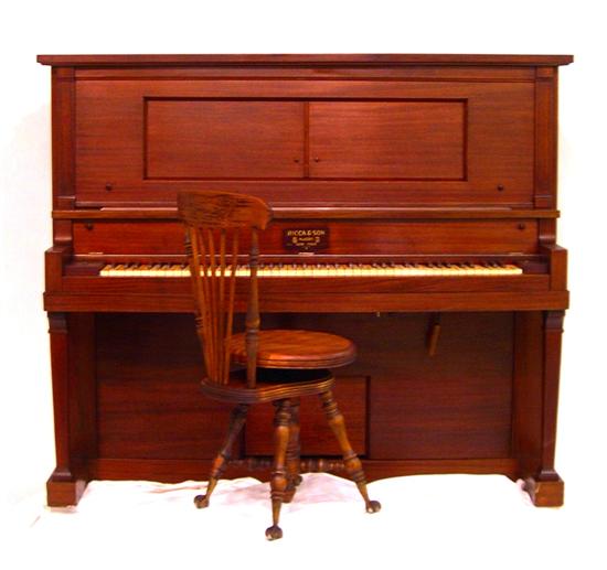 Appraisal: Player piano and stool Ricca Son Makers New York Label