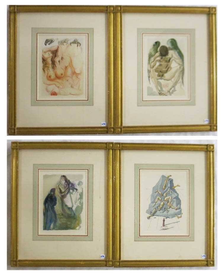 Appraisal: AFTER SALVADOR DALI FOUR RELIEF PRINTS Spain - From the