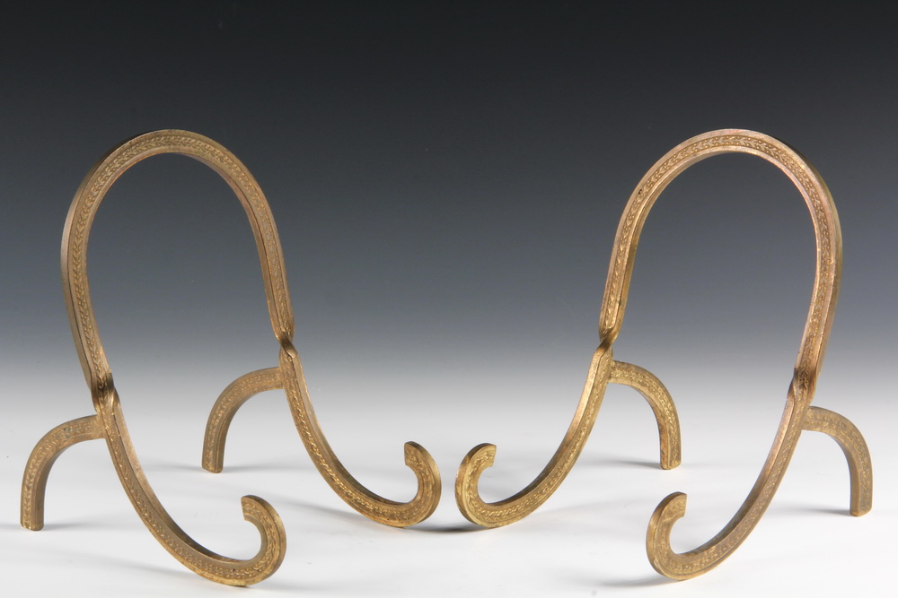 Appraisal: PAIR OF PLATE STANDS - Gilt Bronze French th c