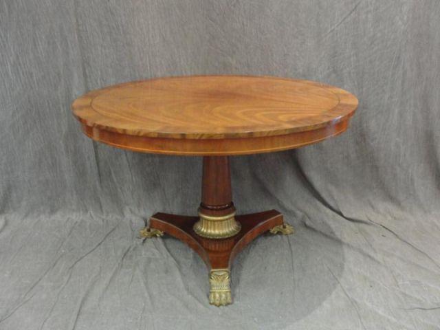 Appraisal: Neoclassical Style Dining Table with Inlay and Gilding From a