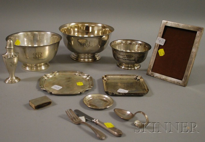 Appraisal: Group of Sterling Tableware and Flatware Items a Cartier sterling