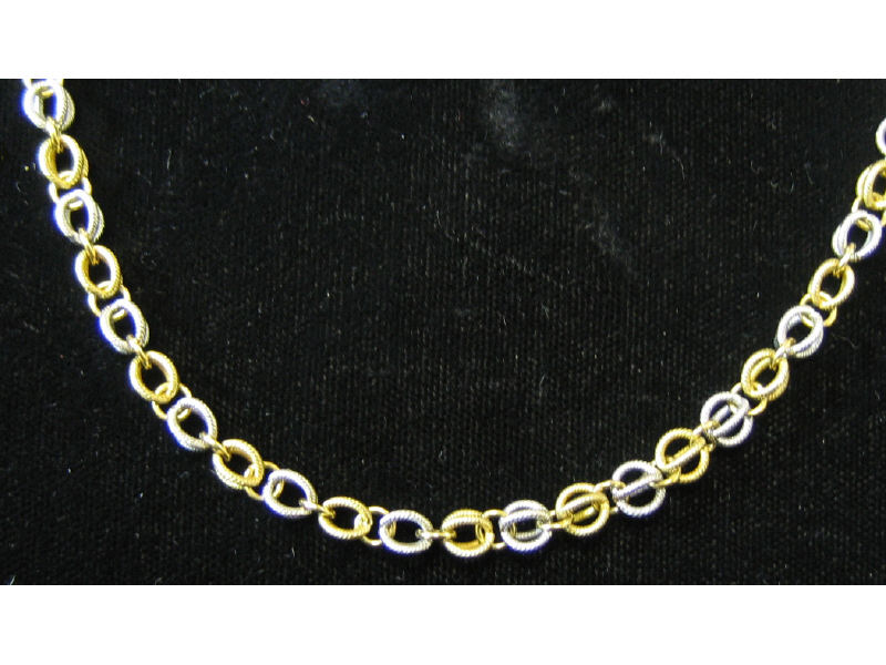 Appraisal: TWO-TONE GOLD NECKLACE k yellow and white gold alternating open