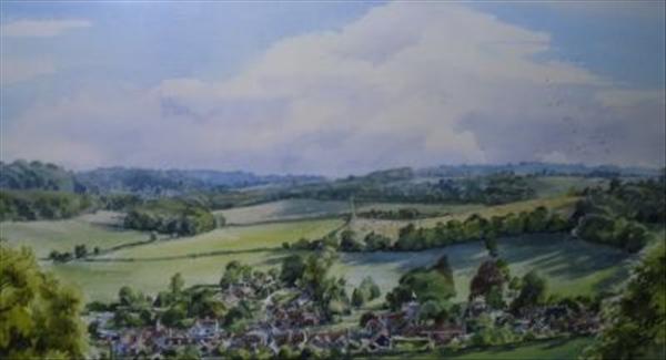 Appraisal: Michael Vicary 'Evening at Turville' Watercolour Signed lower left Titled