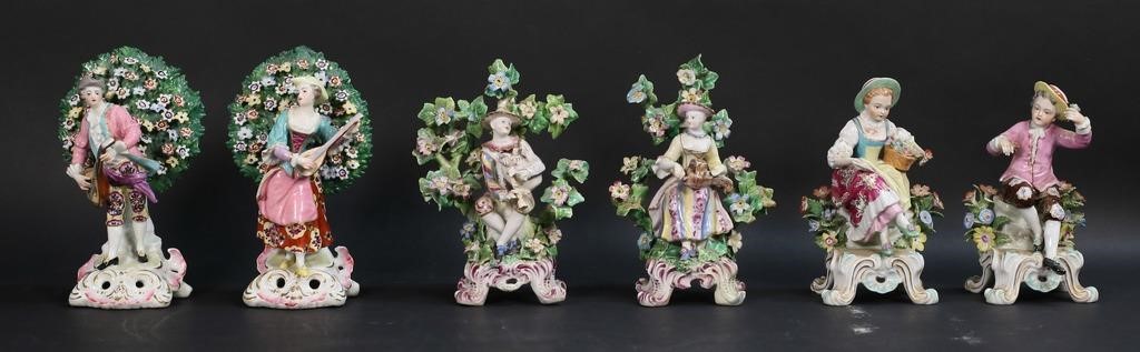 Appraisal: PAIR BOW CHELSEA PORCELAIN FIGURES pairs of Bow and Chelsea