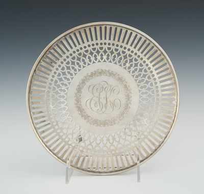 Appraisal: A Sterling Silver Reticulated Dish by Roger Williams for A