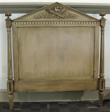 Appraisal: Louis XVI style painted bed th century The headboard with