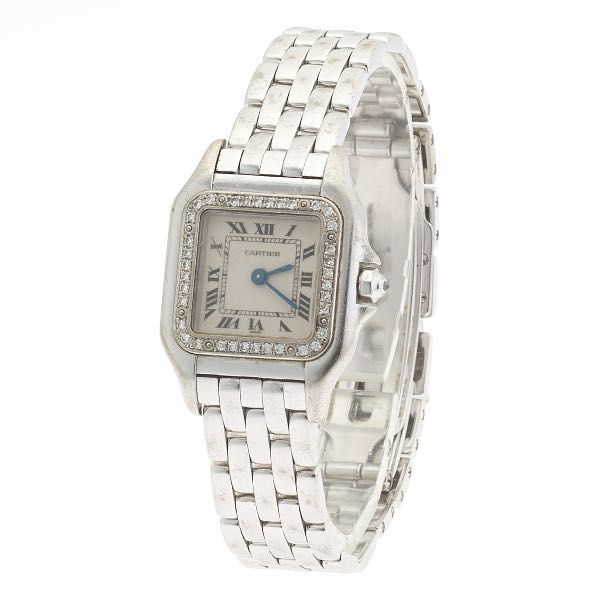 Appraisal: K WHITE GOLD CARTIER PANTHERE WATCH long mm head Matte