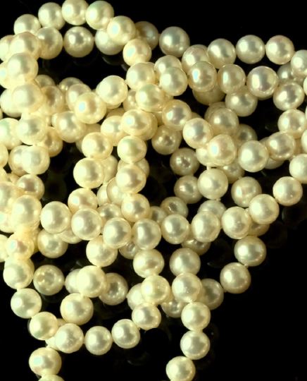 Appraisal: Strand of White Cultured Pearls of opera length the pearls