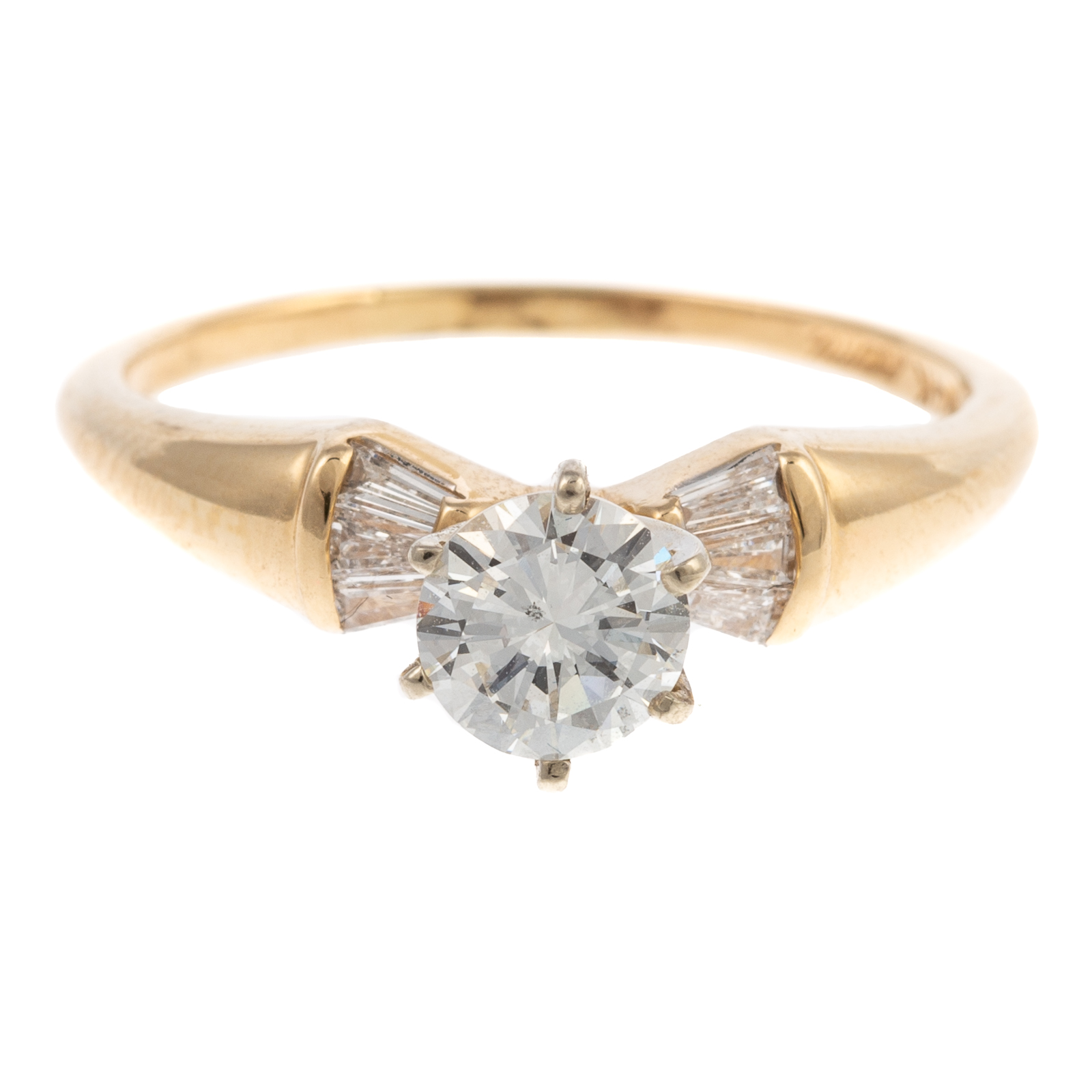 Appraisal: A CT ROUND DIAMOND SOLITAIRE RING IN K K yellow