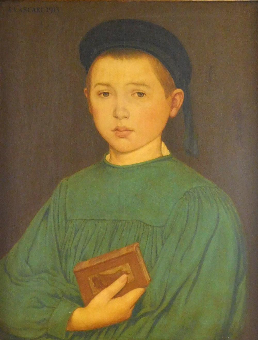 Appraisal: George Davidson Polish-American - Portrait of Young Pontificate Student oil