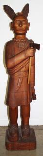 Appraisal: Contemporary Folk Art wood carving of a cigar store Indian