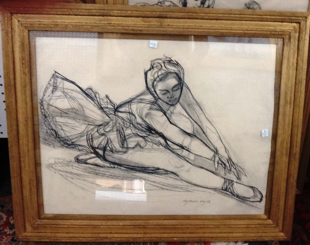 Appraisal: Frank G Howes Can-can dancers Ballet scenes four charcoal all