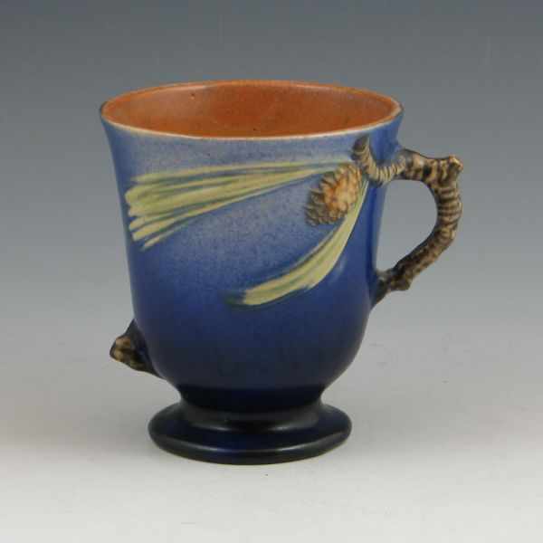 Appraisal: Roseville Pine Cone mug or cup in blue Marked Roseville