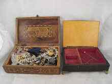 Appraisal: Two jewel boxes one musical containing a quantity of costume