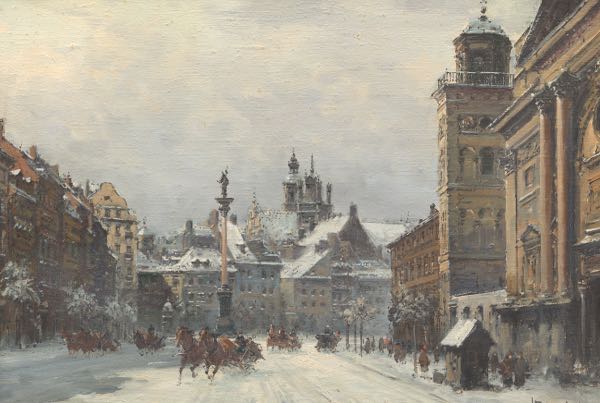 Appraisal: WLADYSLAW T CHMIELINSKI - x canvas Warsaw in Winter View