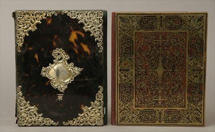 Appraisal: Victorian Brass and Tortoiseshell Blotter Together with an English silver-mounted