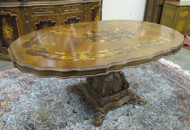 Appraisal: Vintage Italian Period Style Dining Room Suite with floral motif