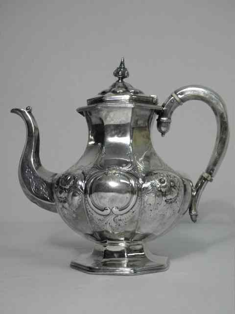 Appraisal: A late th or early th century silver plated teapot