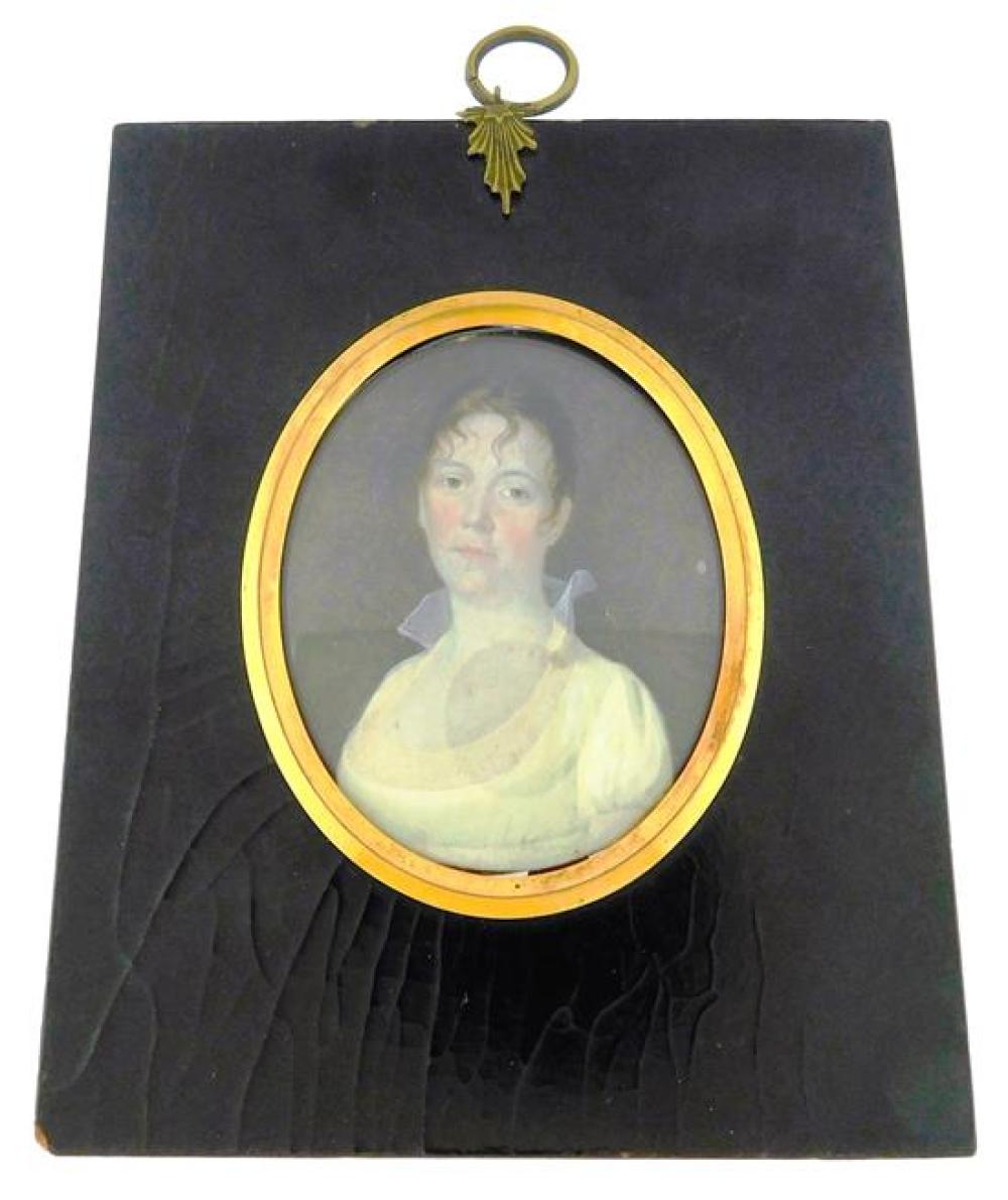 Appraisal: MINIATURE Young woman signed L Binsse Elibeey Louis Francis de