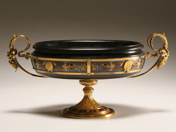 Appraisal: French Napoleon III champlev tazza by Ferdinand Barbedienne circa The