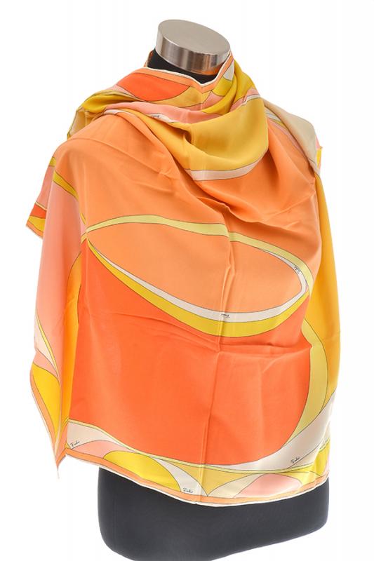 Appraisal: A 'S PUCCI SCARF Silk elyptical patterned print in orange