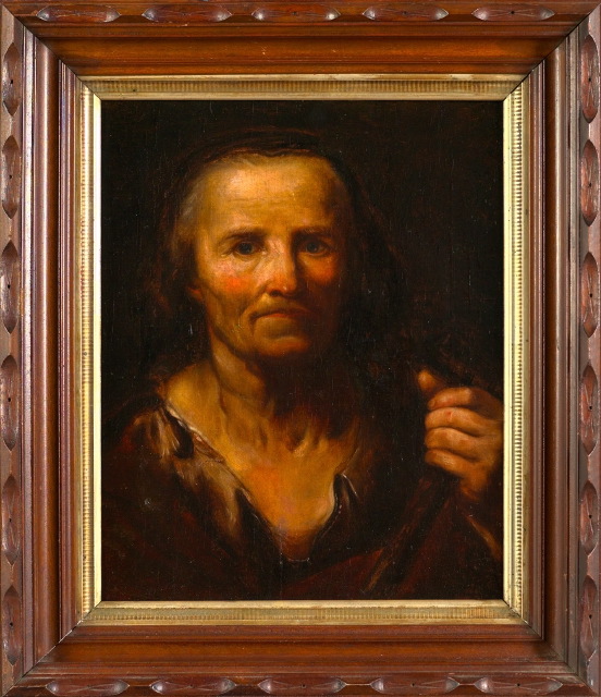 Appraisal: American School th Century Portrait of a Frontiersman oil on