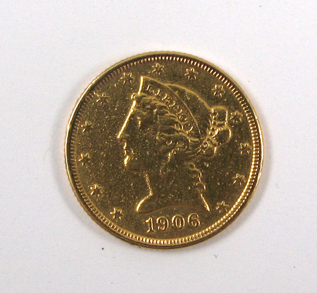 Appraisal: U S FIVE DOLLAR GOLD COIN Liberty head type -S