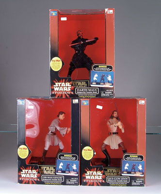 Appraisal: LOT OF TALKING STAR WAR BANKS Darth Maul Qui-Gon Jinn