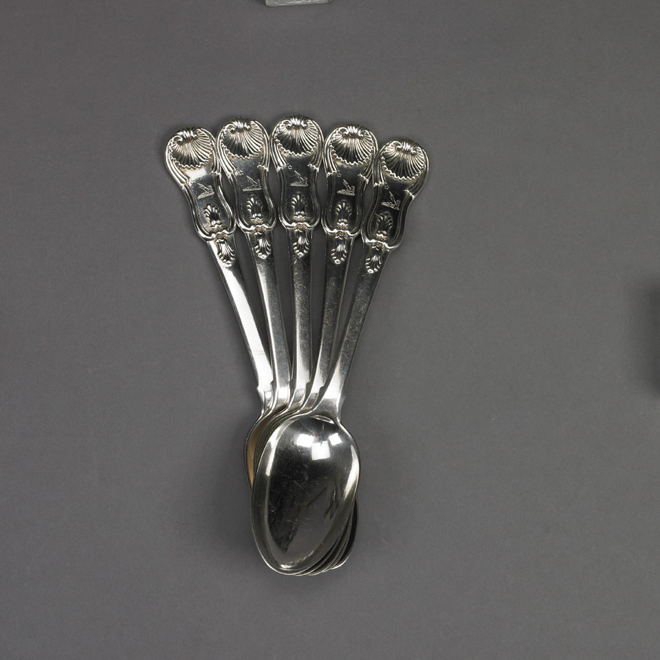 Appraisal: Five George III Scottish Silver Kings Pattern Table Spoons Robert