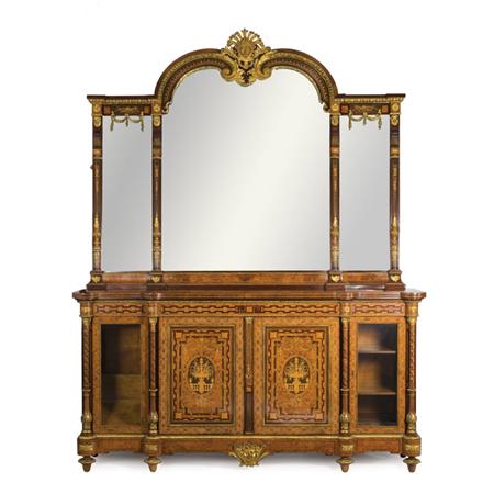 Appraisal: Napoleon III Style Gilt-Metal Mounted Marquetry Inlaid Walnut Cabinet Together