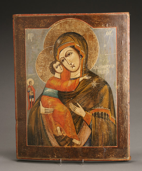 Appraisal: Two Russian Icons th- th Century The first depicting the