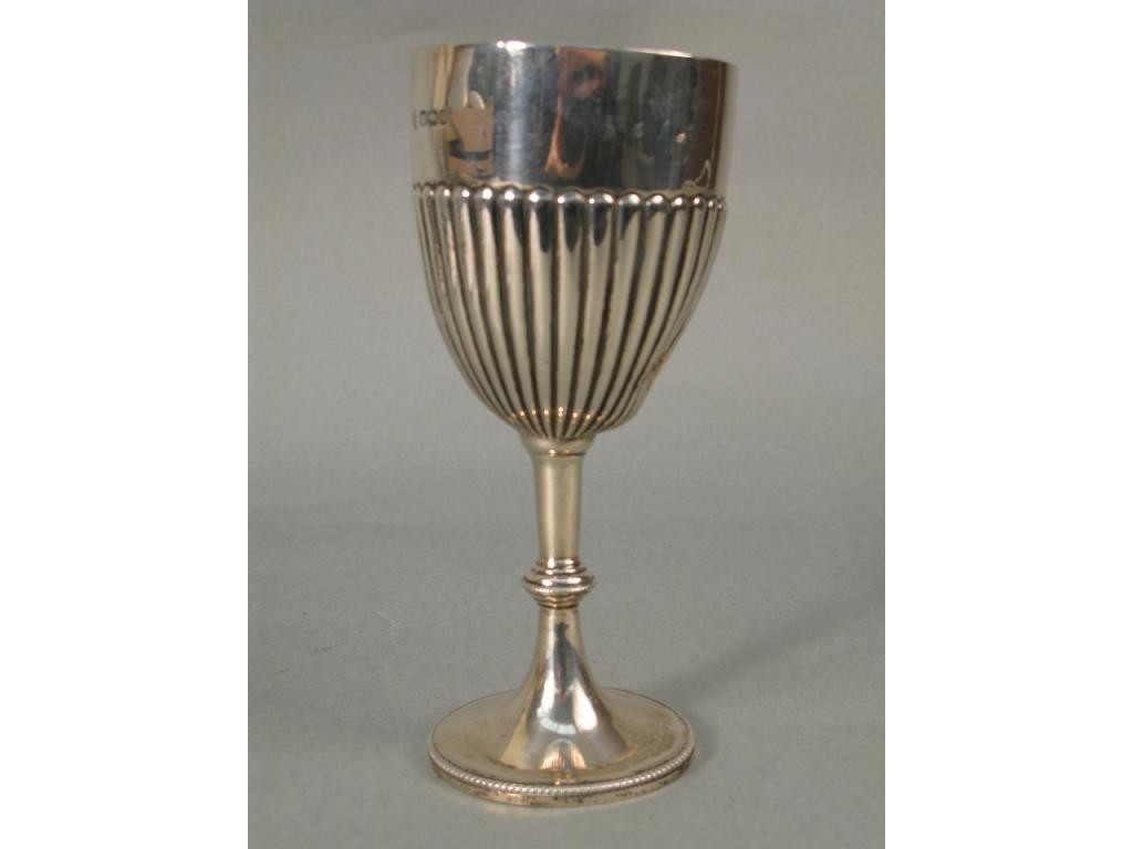 Appraisal: A Victorian Mappin Bros silver half-fluted goblet Sheff approx ozs